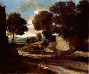 Nicolas Poussin, Landscape with Travellers Resting